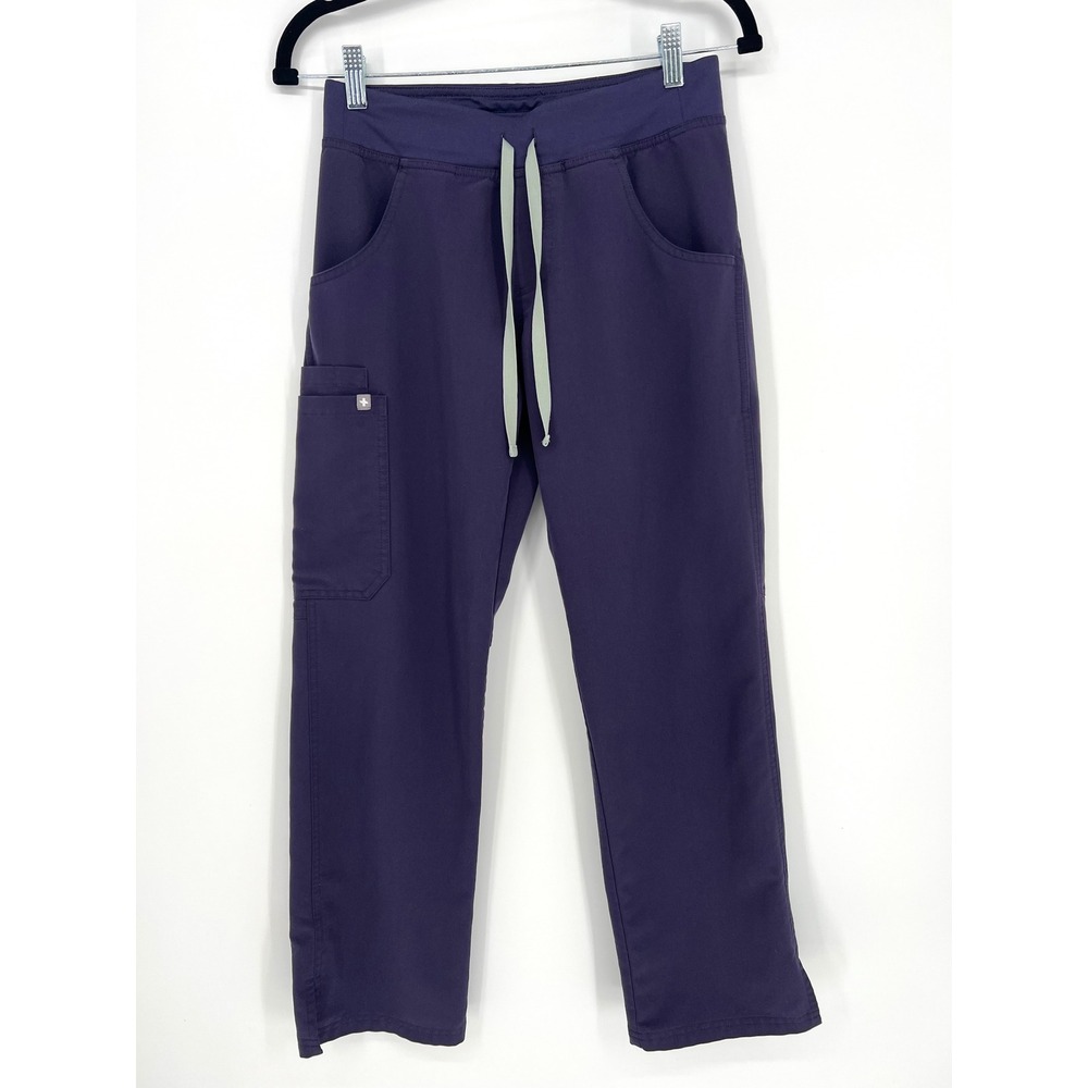 Figs Kade Straight Leg Scrub Pant XS Petite Purple Shadow Medical Healthcare EUC
